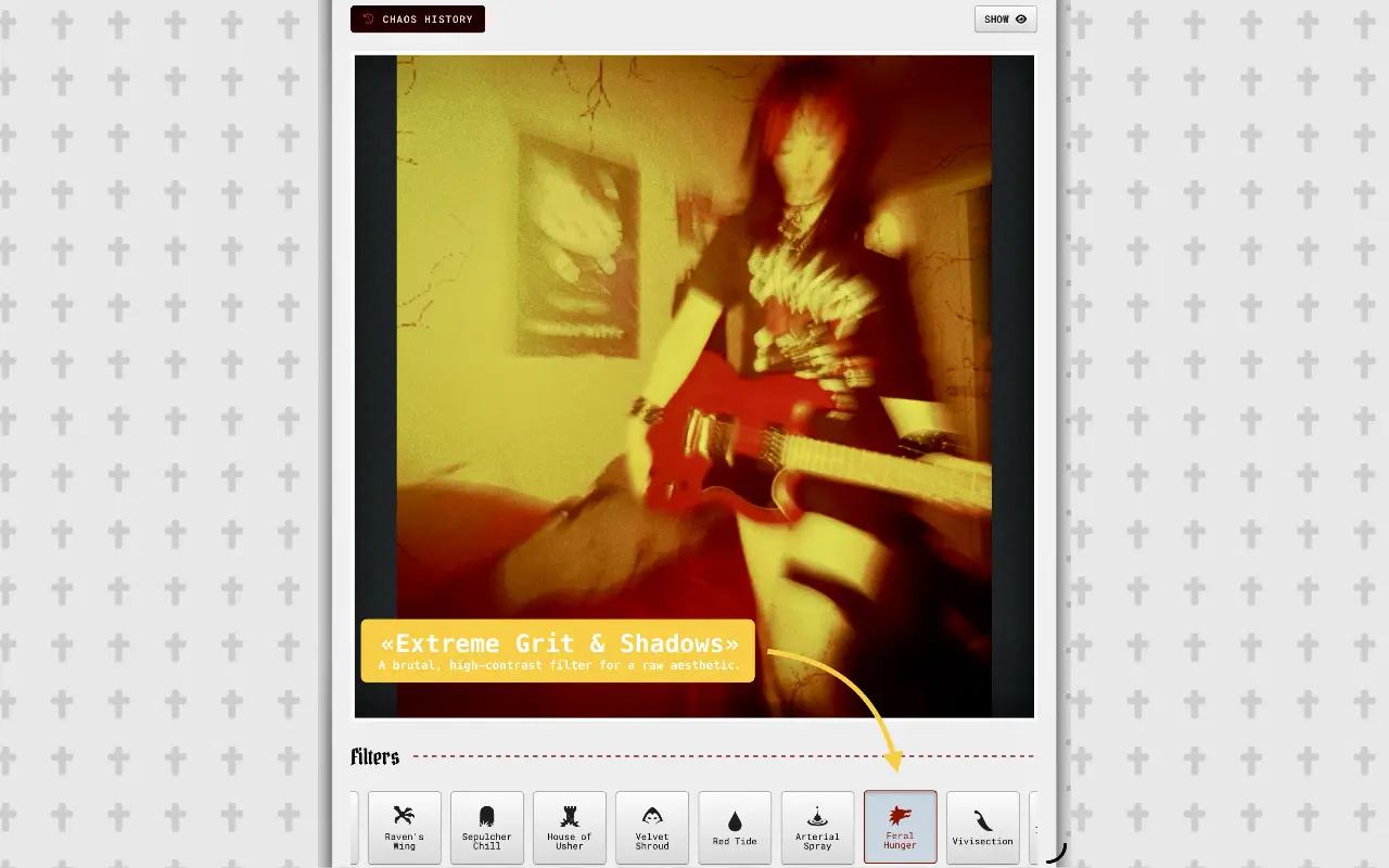 Add noise to photo with vintage grain filter and turn photo black and white