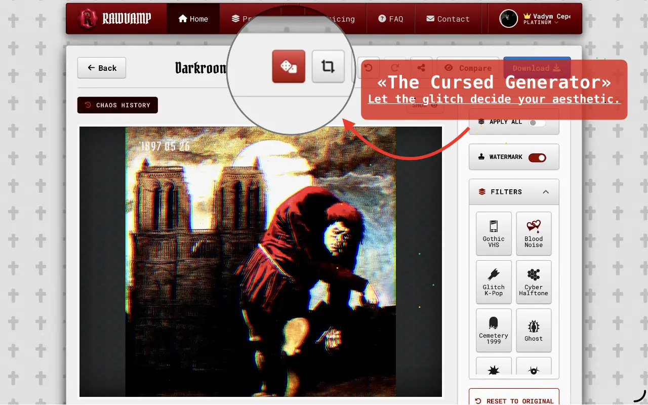 Apply Y2K photo effects across multiple images for cybercore aesthetic